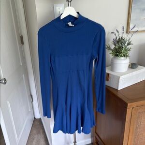 Anthropologie Daily Practice Blue Long Sleeve Cotton Dress, Sz S